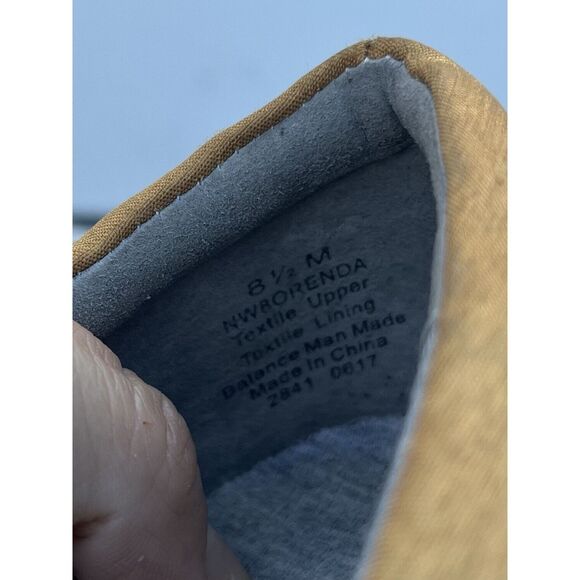 Nine West Orenda Fabric Embellished Slip On Sneakers - Size 8.5 - Mustard Yellow - Picture 10 of 11